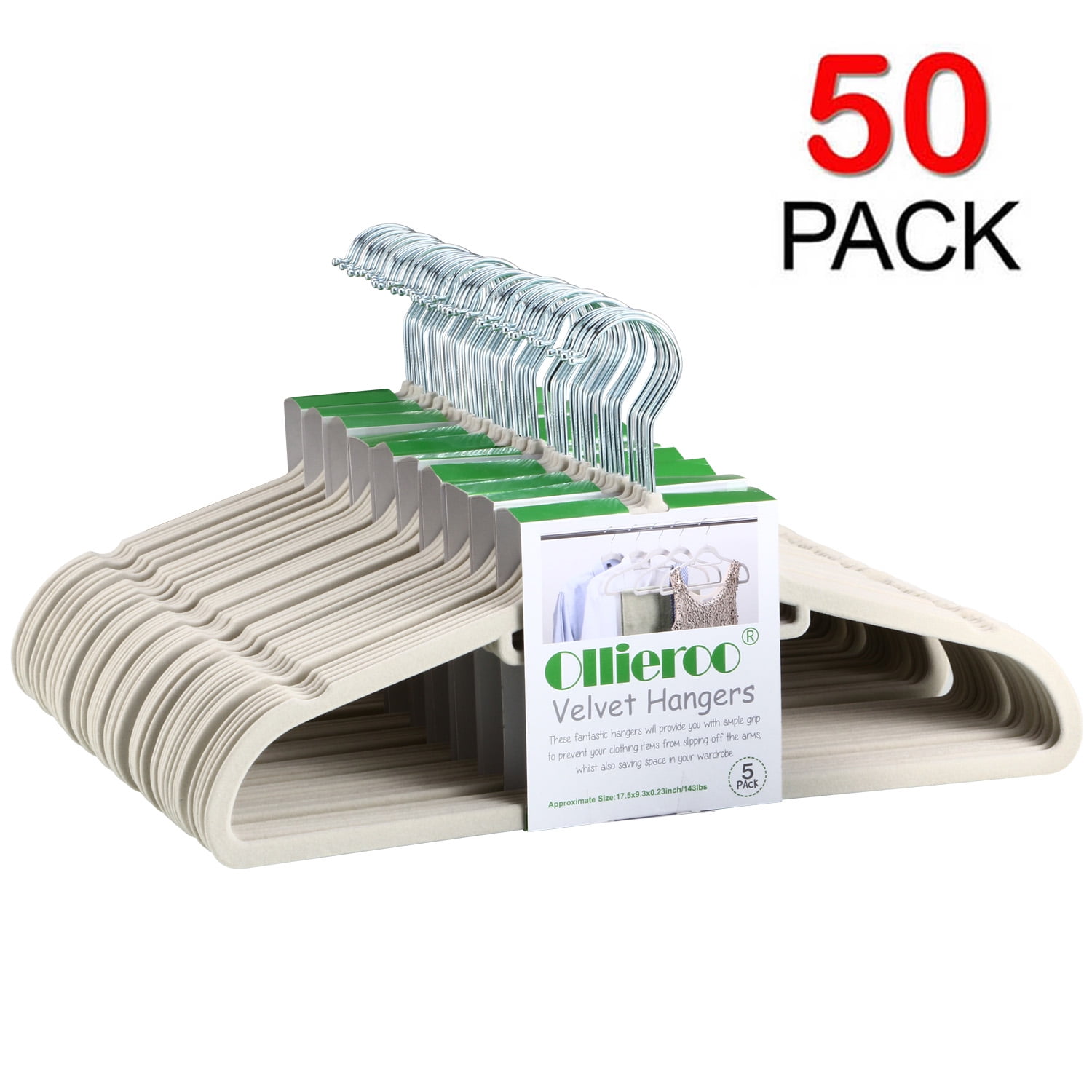 HomeHunch Velvet Hangers 50 Pack Non-Slip Closet Clothes Coat Hanger B –  Lebbro Industries