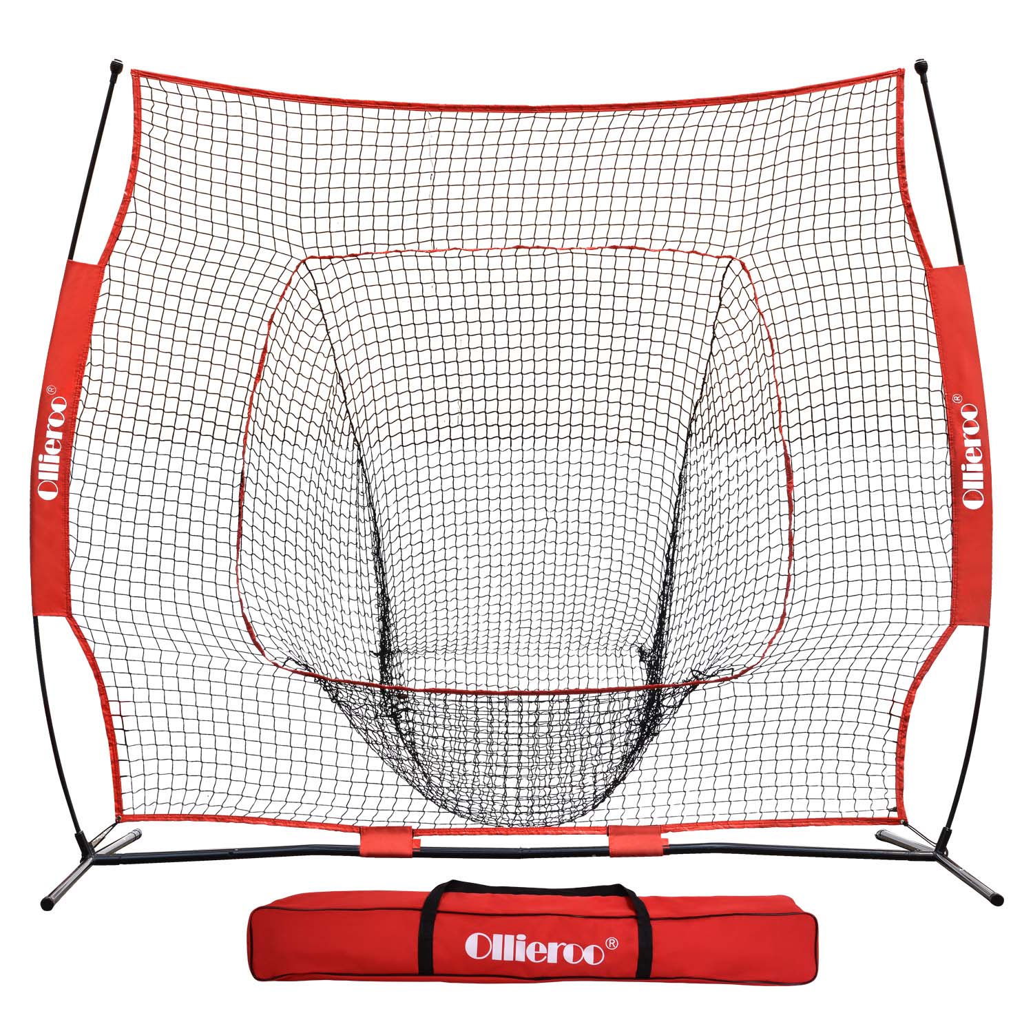 Ollieroo 7'x7' Baseball & Softball Practice Net for Hitting, Pitching - Includes Carry Bag - image 1 of 11