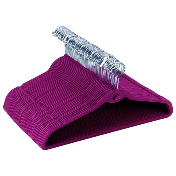 Ollieroo Premium Velvet Hangers,50 Pack Clothing Hangers,Non-Slip and Durable Coat Hangers,Heavy Duty Hangers with 360 Degree Rotatable Hook,Purple