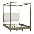 thumbnail image 1 of Olliix Baylor Solid Wood Canopy Queen Bed Frame with Headboard in Brown, 1 of 12