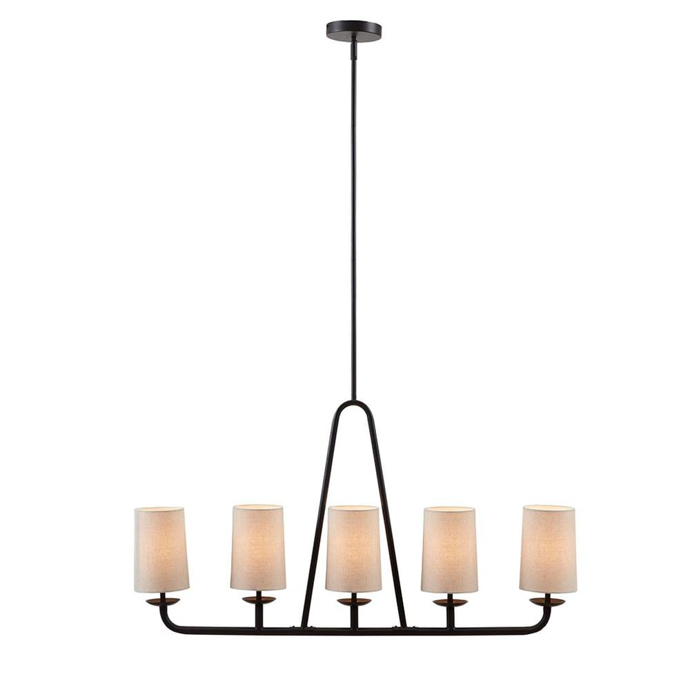 Serenitie Bronze Linear Chandelier with Tapered Drum Shades