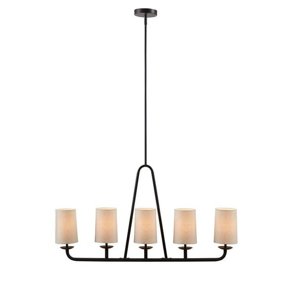 Olliix Serenitie 5-Light Linear Farmhouse Iron Metal Chandelier in Bronze