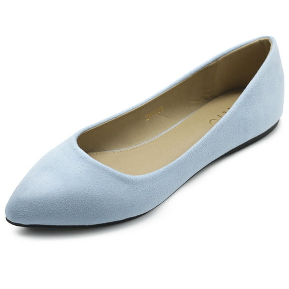 Ollio Women's Ballet Comfort Light Faux Suede Multi Color Shoes Flats ZM1038