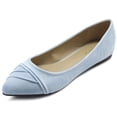 thumbnail image 1 of Ollio Women's Shoes Ballet Dress Faux Suede Pleated Pointed Toe Flats 1BN1833, 1 of 6