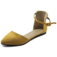 thumbnail image 1 of Ollio Women's Shoes Faux Suede Ankle Straps D'Orsay Pointed Toe Ballet Flats ZY00F71, 1 of 6