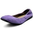 thumbnail image 1 of Ollio Women's Shoes Faux Suede Slip On Comfort Elasticated Square Toe Ballet Flat SF178, 1 of 6
