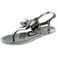 thumbnail image 1 of Ollio Women's Shoes Ribbon Thong Ankle Strap Flip Flop Jelly Sandals ML019, 1 of 6