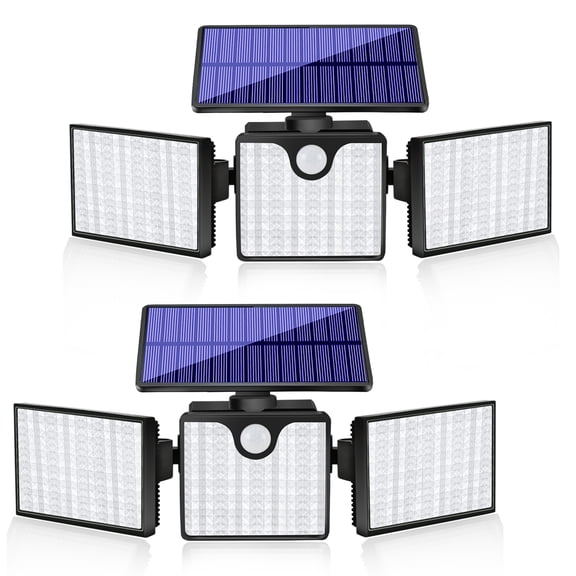 Ollivage Outdoor Waterproof Solar Sensor Wall Light 270° Wide Angle Wall Light, 3 Modes (2 Pcs)