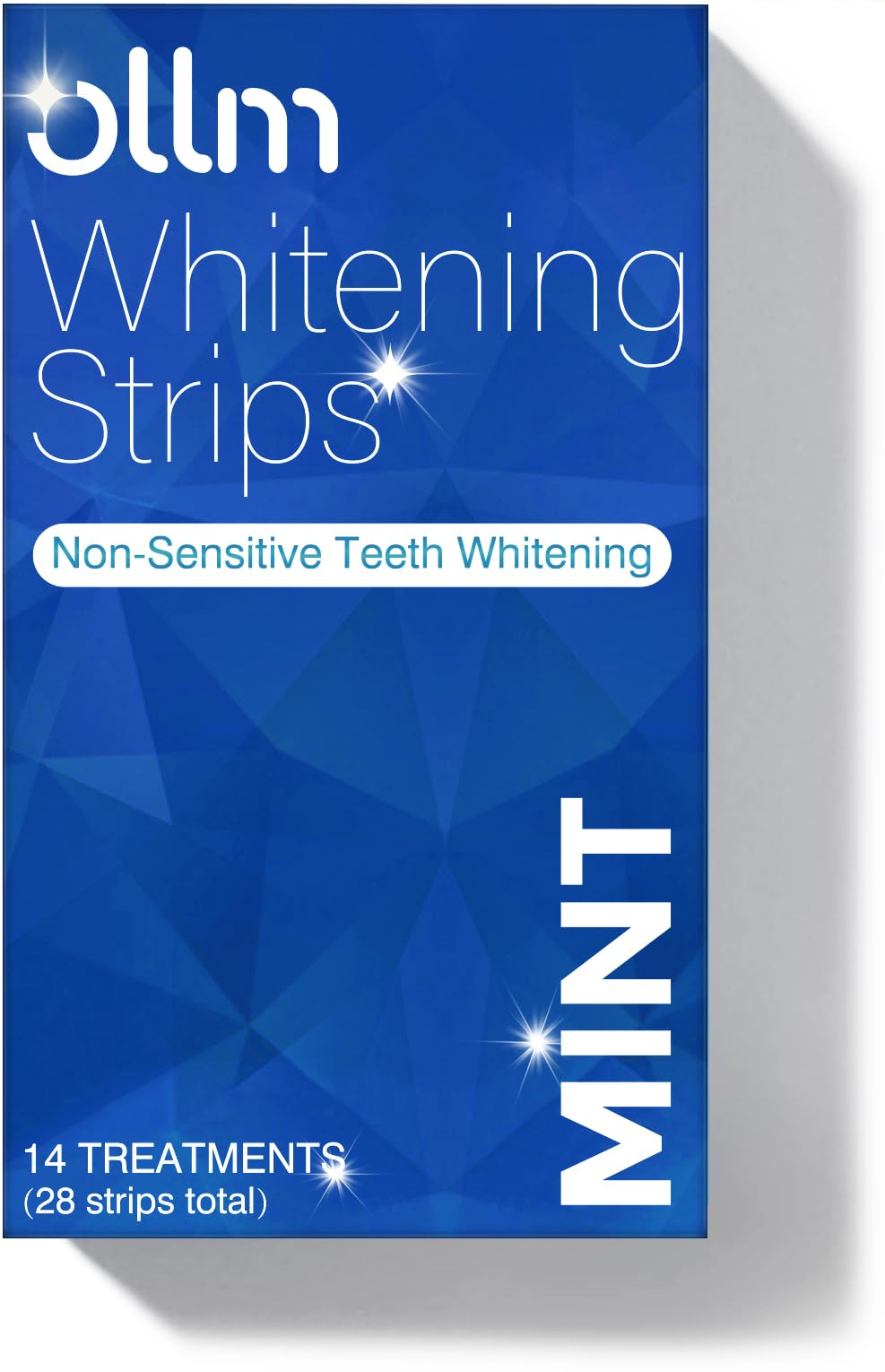 Ollm Teeth whitening Strip Enamel Safe Hydrogen Peroxide for Sensitive Teeth, 14 Treatments