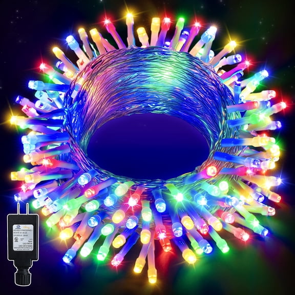 Ollny 66ft 200 LED Christmas String Lights, 8 Lighting Modes 3 Timing Waterproof Indoor Outdoor Christmas Lights for Holiday Decorations, Multicolor