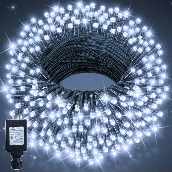 Ollny 66ft 200 LED Christmas String Lights, 8 Lighting Modes 3 Timing Waterproof Indoor Outdoor Christmas Lights for Party Garden Holiday, White