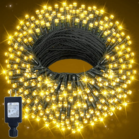 Ollny 66ft 200 LED Christmas String Lights, 8 Lighting Modes 3 Timing Waterproof Indoor Outdoor Christmas Lights for Party Garden Holiday, Warm-white