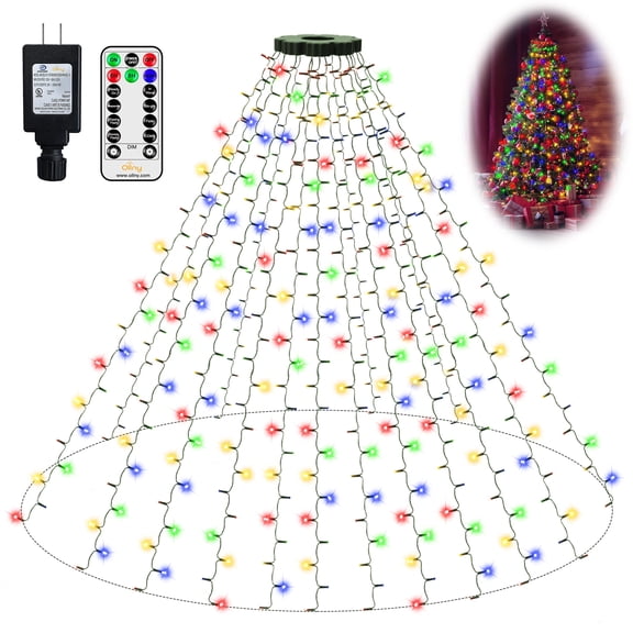 Ollny 400 LED Christmas Tree Lights with Remote Control, 8 Lighting Modes Waterproof Indoor Outdoor String Lights for Decorations, Multicolor