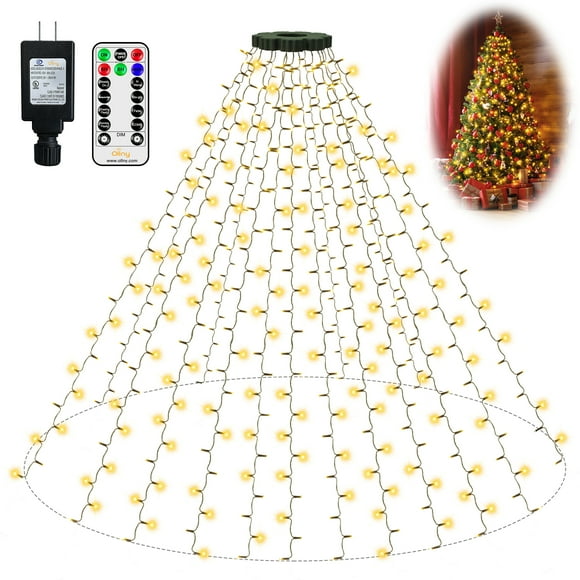Ollny 400 LED Christmas Tree Lights with Remote Control, 8 Lighting Modes Waterproof Indoor Outdoor Christmas Lights for Decorations, Warm-white