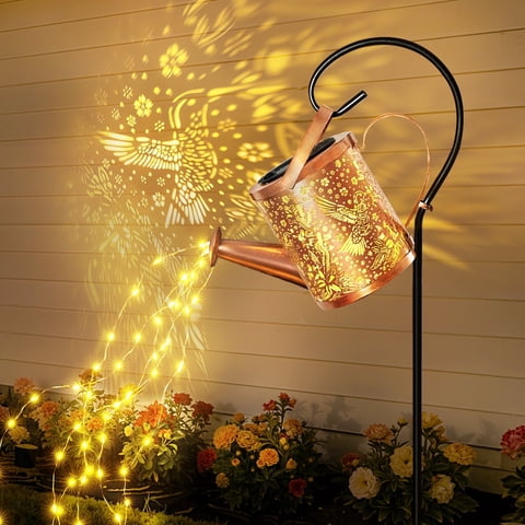 Ollny Watering Can Light Retro Metal Solar Garden Landscape Light, IP65 Waterproof Outdoor Patio Yard Pathway Decor