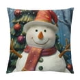 thumbnail image 1 of Ollo0ord  Christmas Snowman Throw Pillow Covers Decorative Throw Pillow Case Modern Cushion Cover Square Pillowcase for Sofa Couch Bedroom Living Room Car White, 1 of 5