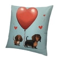 thumbnail image 1 of Ollo0ord  Throw Pillow Case,Sausage Dog Couple Decorative Cushion Cover for Home Bedroom Living Room Car, Gifts for Lovers Couples Girls Women Wife Dog Lovers 18x18in, 1 of 5