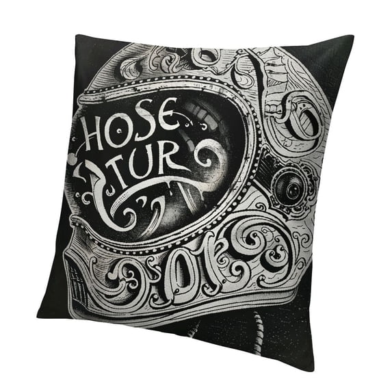 Ollo0ord Throw Pillow Cushion Cover, with Words and Ornate Lines Contemporary New Graphic Design, Decorative Square Accent Pillow Case Grey White