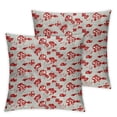 thumbnail image 1 of Ollo0ord Throw Pillow Cushion Cover, with on Neutral Background Print, Decorative Square Accent Pillow Case, Pale Taupe Vermilion and White, 1 of 7