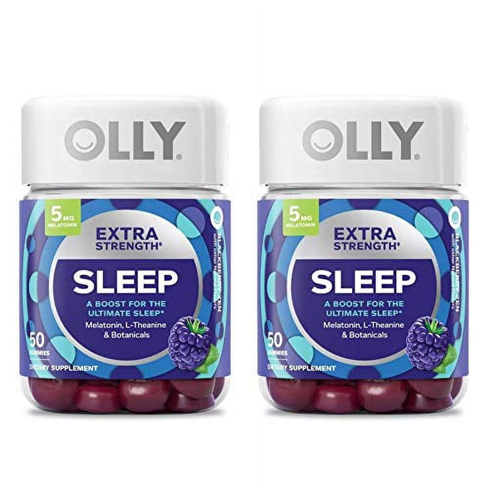 Olly Extra Strength Sleep Gummy! 50 Gummies BlackBerry Mint Flavors! Formulated with Melatonin