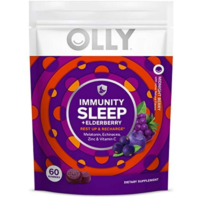 Olly Immunity Sleep Gummy, Melatonin, Elderberry, Echinacea, Zinc and