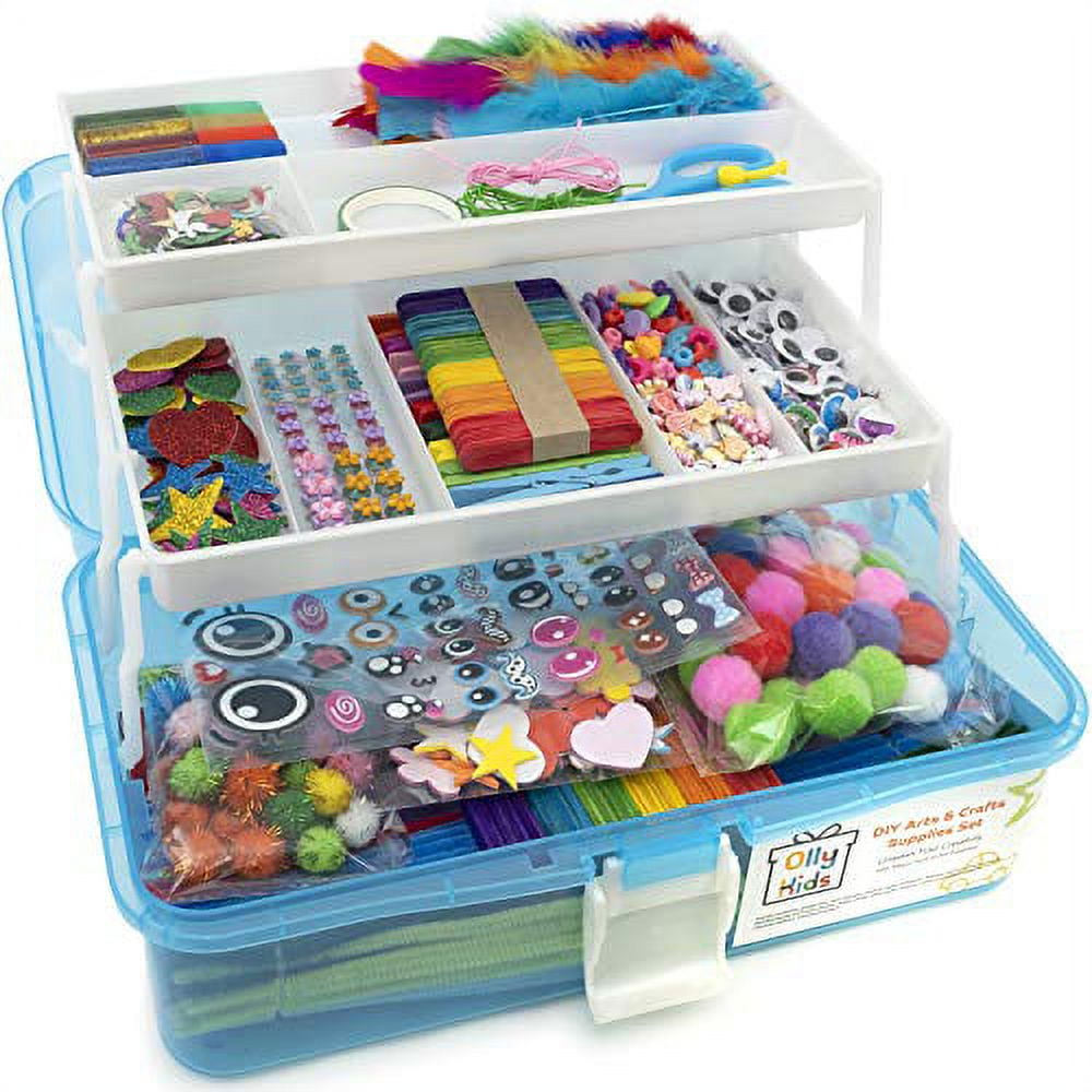 Olly Kids Craft Kits Library in a Plastic Craft Box Organizer