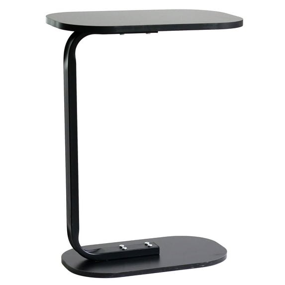 Olly & Rose C Shaped End Table - Premium Black Coffee Table and TV Dinner Bedside Side Table