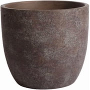 Olly & Rose Madrid 25cm Ceramic Plant Pot - Brown Washed - Large Plant Pots Outdoor and Indoor - Earth Brown Planters - Flower Pots
