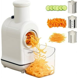 Fetcoi, Electric Rotary Food Chopper Grater Vegetable Processor Slicer with  4 Stainless Steel Blades 