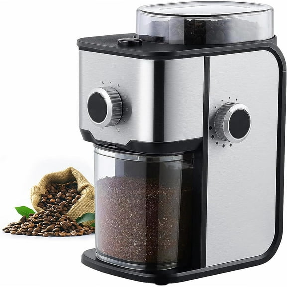 Ollygrin Flat Burr Coffee Grinder Electric, Coffee Bean Grinder With 14 Grinding Settings,Up to 12 Cups