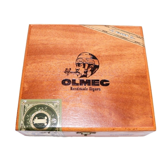 Olmec Grande Empty Wood Cigar Box 7" x 6.5" x 2.25"