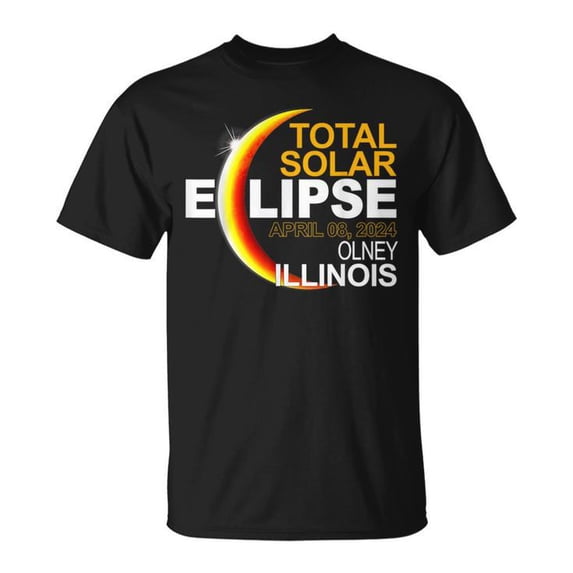 Olney Illinois Total Solar Eclipse April 8 2024 T-Shirt – Path of Totality Event Tee, April 8 2024 Celestial Shirt, Illinois Astronomy Lover Gift, Solar Eclipse Viewing