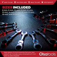 Olsa Tools 11pc SAE Ratchet Wrench Set, 120 Tooth, Stubby Size, Chrome