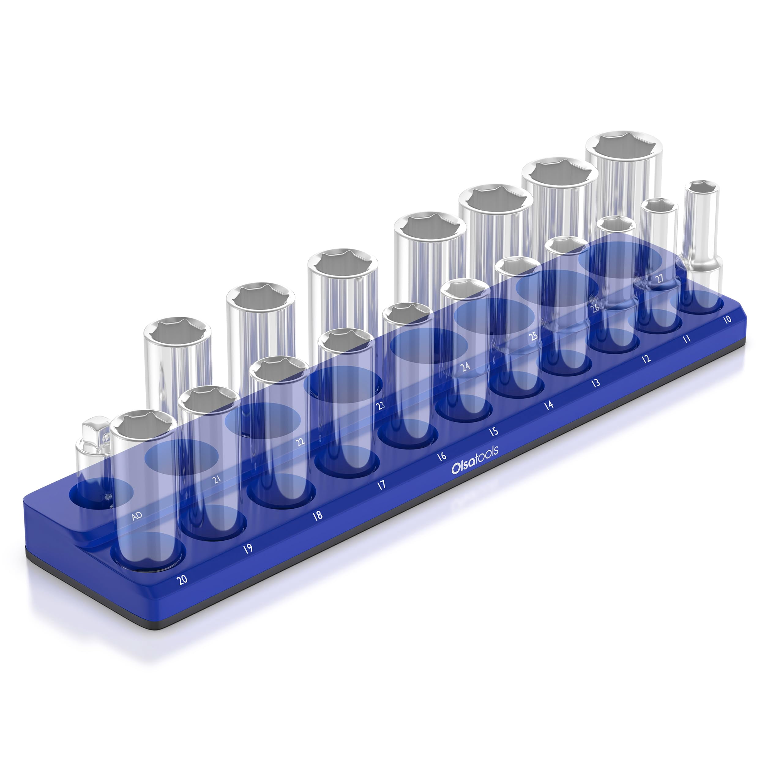 WORKPRO Magnetic Socket Organizer 1/2 Drive Socket Rail Heavy Duty Socket Holder