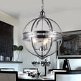thumbnail image 1 of Olsen 3-light Clear Glass 16-inch Round Chrome-finish Chandelier, 1 of 5