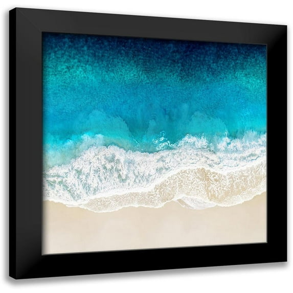 Olsen, Maggie 15x15 Black Modern Framed Museum Art Print Titled - Aqua Ocean Waves II