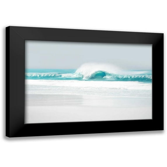 Olsen, Maggie 18x13 Black Modern Framed Museum Art Print Titled - Aqua Wave II