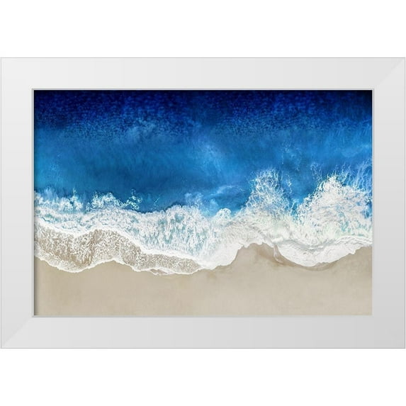Olsen, Maggie 18x13 White Modern Wood Framed Museum Art Print Titled - Indigo Waves From Above I