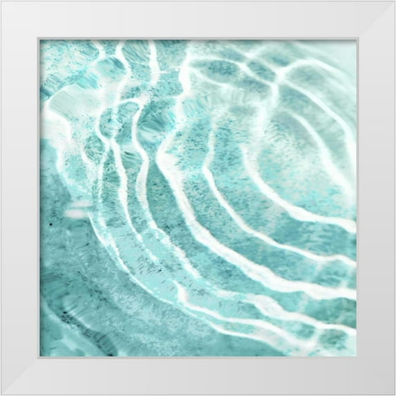 Olsen, Maggie 26x26 White Modern Wood Framed Museum Art Print Titled - Aqua Ripple Reflection I
