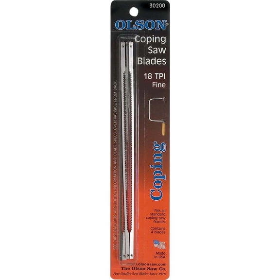 Olson 6-1/2 In. 18 TPI Coping Saw Blade 4-Pack - 1 Each