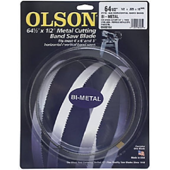Olson BM82164BL Band Saw Blade 10/14 TPI 64-1/2 in L Bi-Metal