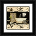 thumbnail image 1 of Olson, Charlene 12x12 Black Ornate Wood Framed with Double Matting Museum Art Print Titled - Ebony and Ivory Bath I, 1 of 4