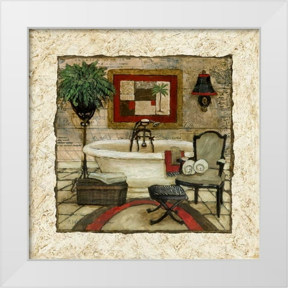 Olson, Charlene 12x12 White Modern Wood Framed Museum Art Print Titled - Global Spa I