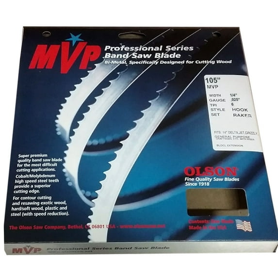 Olson MVP80305 105" x 1/4" x 6 TPI Premium Band Saw Blade