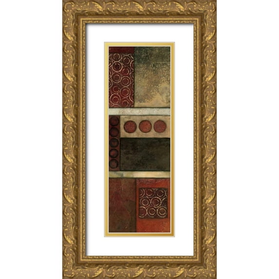 Olson, Norm 9x18 Gold Ornate Wood Framed with Double Matting Museum Art Print Titled - Spiced Geometric II