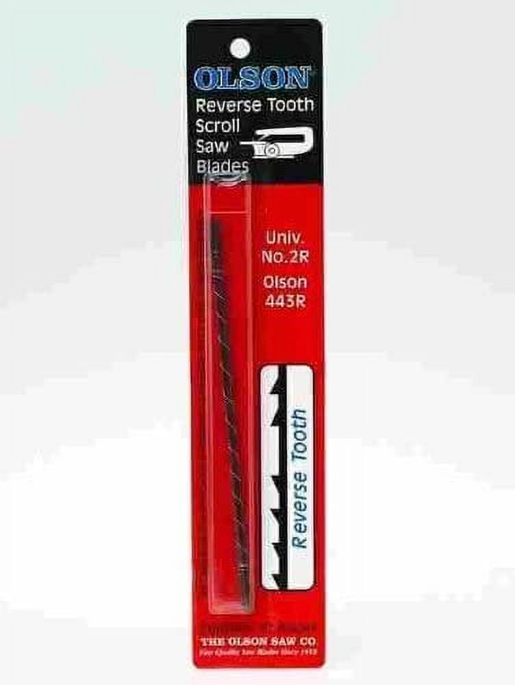 Olson Scroll Saw Blades Reverse Tooth Universal No. 2 R 5 " 2 Tpi Card Of 12