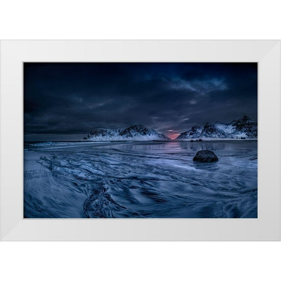 Olsson, Ronny 14x11 White Modern Wood Framed Museum Art Print Titled - Skagsanden Beach Lofoten