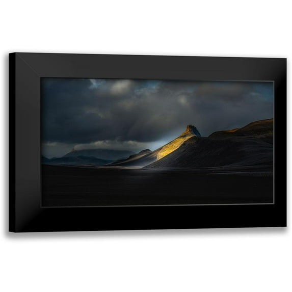 Olsson, Ronny 14x9 Black Modern Framed Museum Art Print Titled - A?Aandsup3;Ristindur - Highlands Iceland