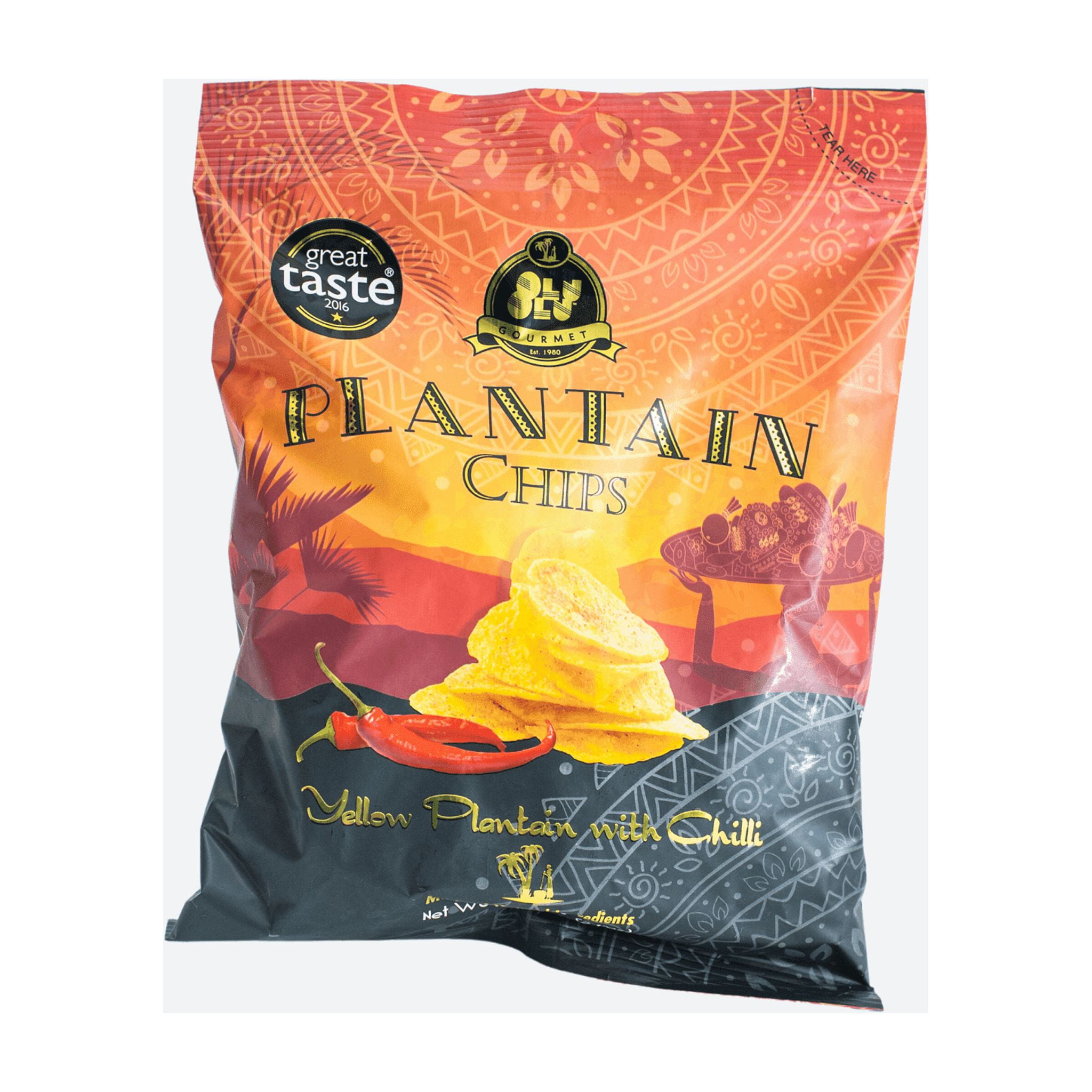 Olu Olu Plantain Chips Yellow Plantain Crisps Salted Chilli Plantain