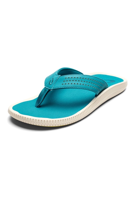 Ulele Men's Beach Sandals, Water Resistant Flip Flops, Arch Support & Comfort Fit, Lightweight & Durable, Enhanced Grip & Traction, Tropic Blue/Tropic Blue, 14